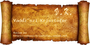 Vadászi Krisztofer névjegykártya