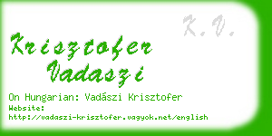 krisztofer vadaszi business card